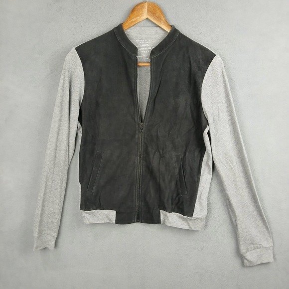 Majestic Filatures's Jackets & Blazers - Majestic Filatures Deluxe Bomber Jacket Womens 1 Gray Black Cotton Full Zip